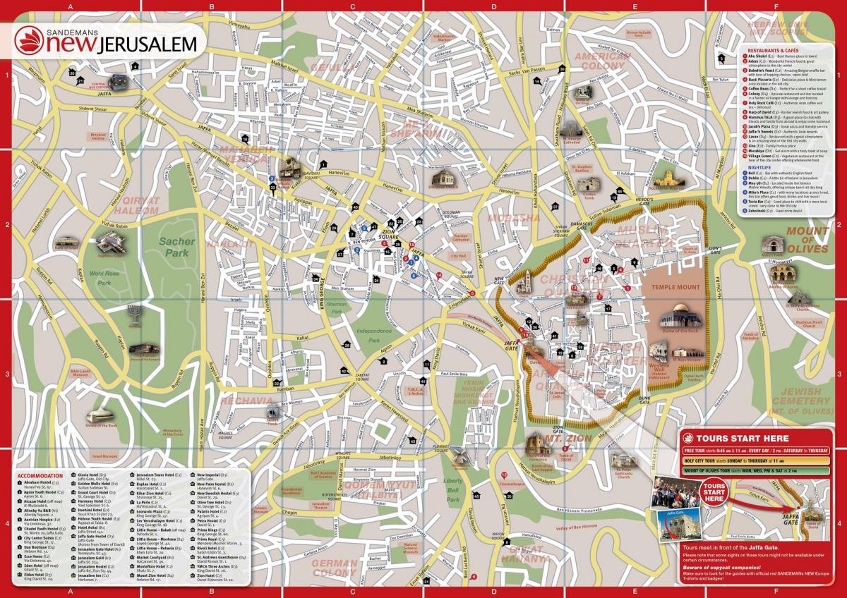 Jerusalemer Sehenswürdigkeiten Karte