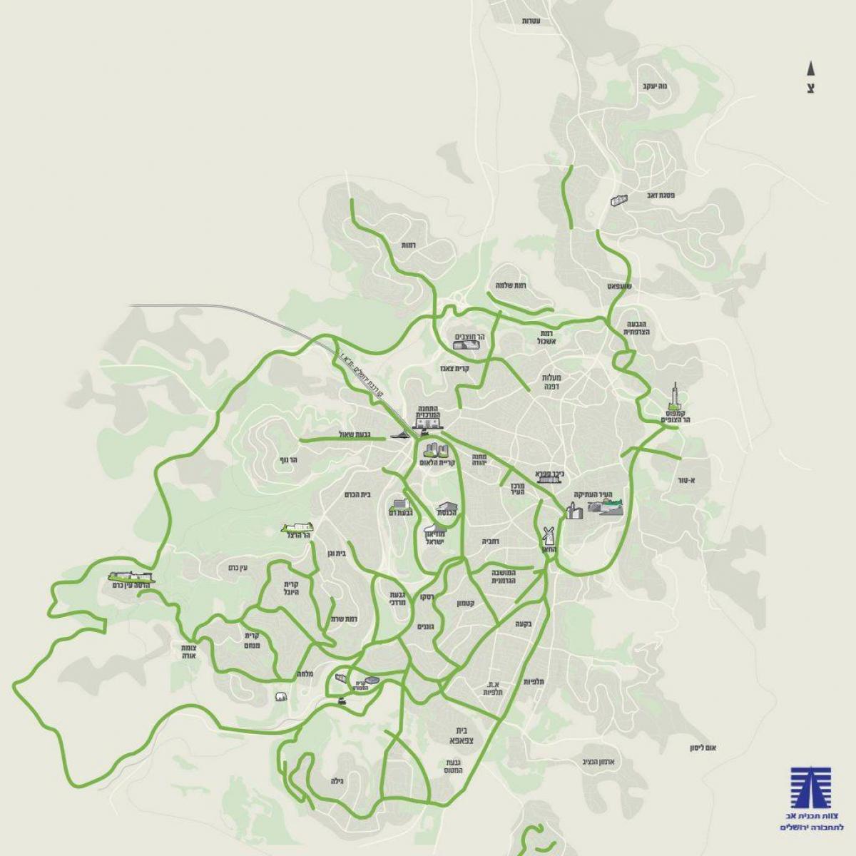 Jerusalemer Radwegkarte