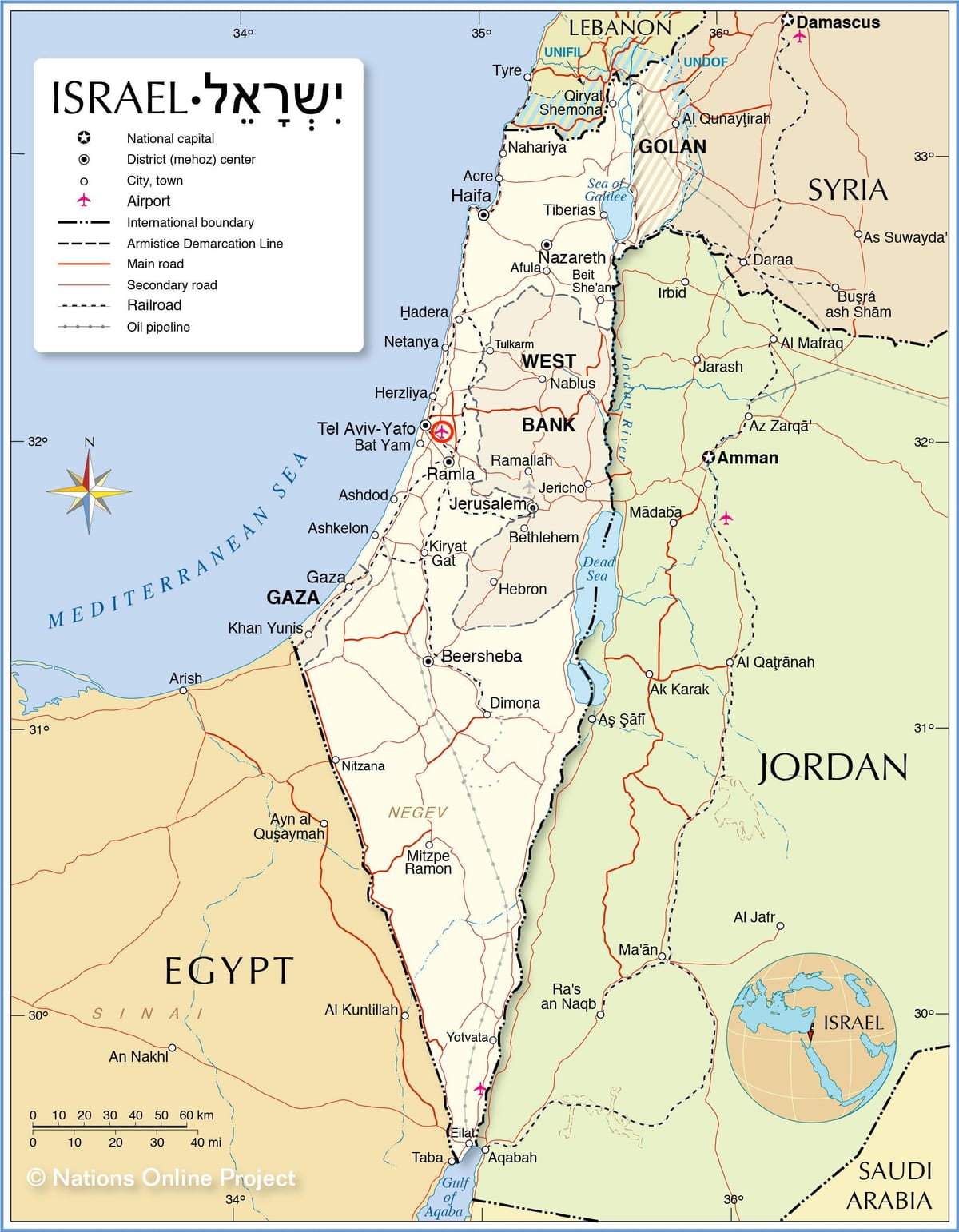 Jerusalem Flughafen Karte