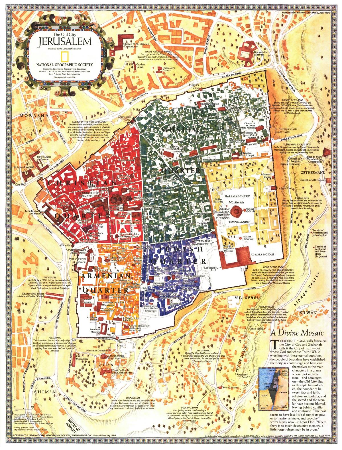 Antike Karte von Jerusalem