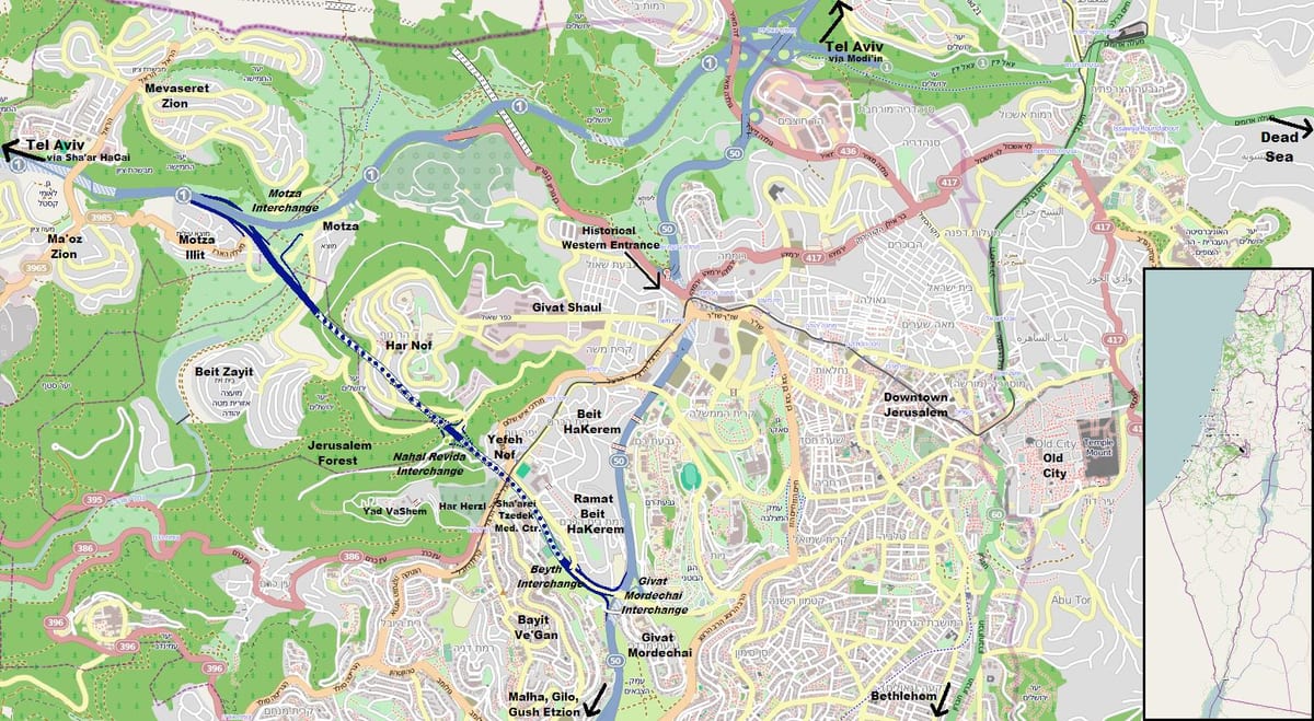 Jerusalemer Straßenkarte